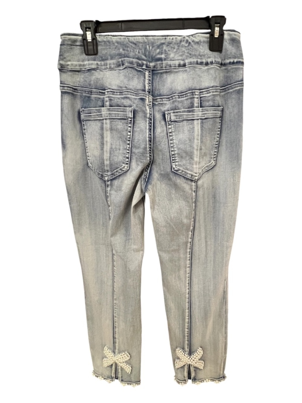 NWT Ethyl Clothing Pearl Embellished Jeans Gemstone Hem Detail | Size 6